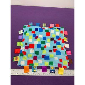 Cong Erle Tab Security Blanket Yellow Back Squares on Blue Print